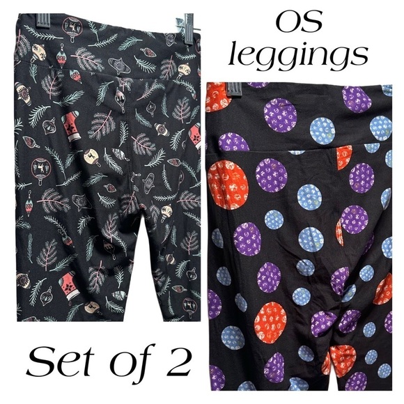 NEW LulaRoe OS Soft Leggings One Size  2-10 Small-Large Christmas Ornament Light - Picture 1 of 16